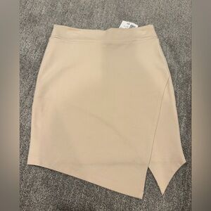 NWT Forever 21 Tan Asymmetrical Mini Pencil Skirt